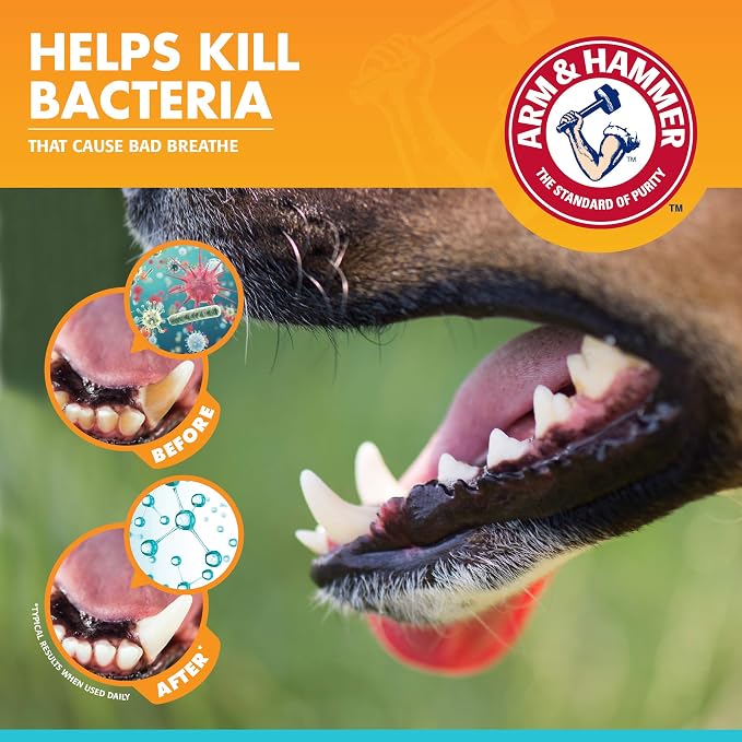 Arm & Hammer for Pets Fresh Breath Dog Dental Kit, Toothpaste, Toothbrush, and Finger Brush, Baking Soda Enhanced, Reduces Plaque and Tartar, Vanilla Ginger Flavor, 2.5 Oz