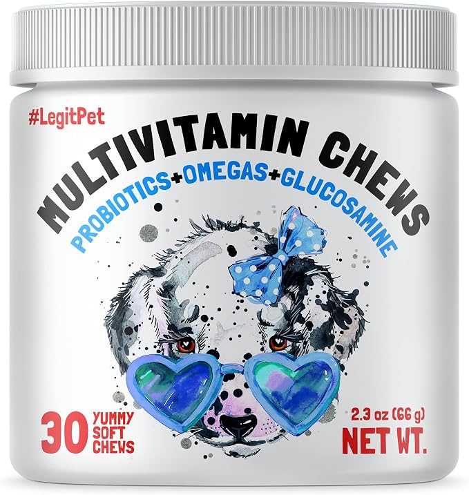 LEGITPET Dog Vitamins & Hip & Joint Supplement & Allergy Relief Chews & Calming