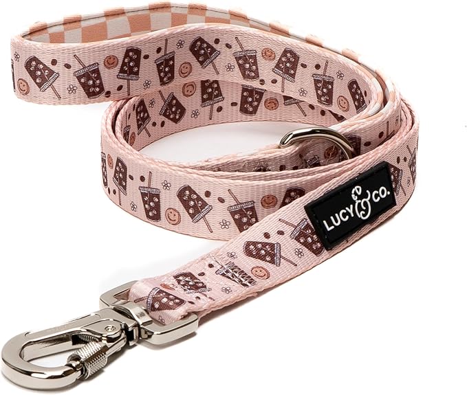 Lucy & Co. - Designer Dog Leash Comfortable Leash Training Product w/Adjustable Chest & Neck Straps - (Large, Tan White Coffee)