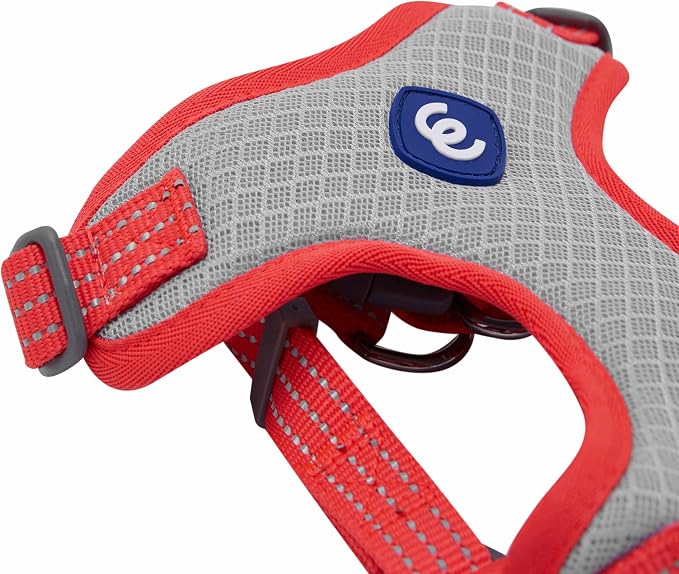 Blueberry Pet Essentials Back to Basics Reflective Dog Harness Vest, Fiery Red, Large, Adjustable Harnesses for Dogs