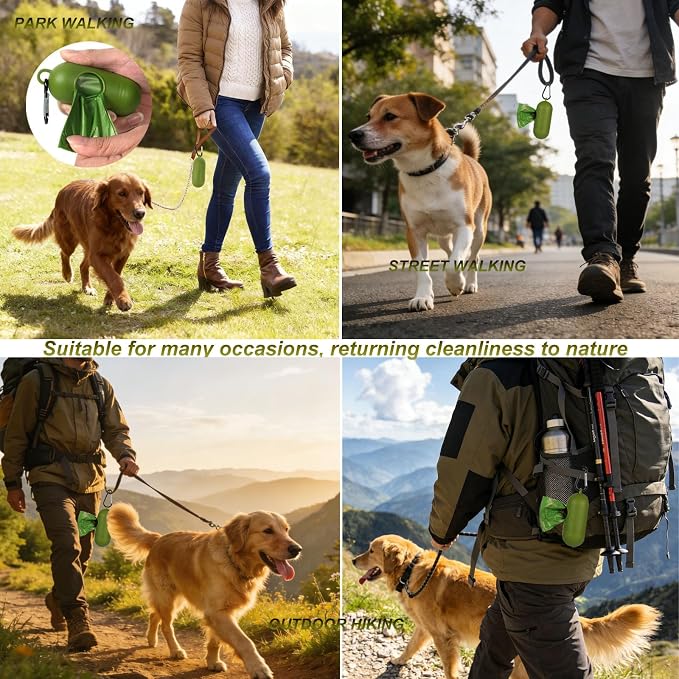 Dog Poop Bags with Dispenser, 150 Count Lavender Scented Poop Bags, Leak Proof and Extra Thick Pet Waste Bags, 13" x 9" Large Thickened leakage, degradable