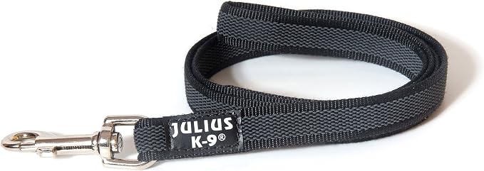 Color & Gray Super-Grip Leash with Handle, 0.55 in x 3.3 ft, Black-Gray