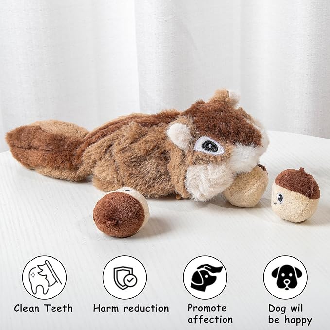 Hollypet Squeaky Hide and Seek Dog Toys for Small and Medium, Pine Cone | Interactive Plush Stuffed Dog Squeak Toys for Small Medium Sized Dogs and Non-Aggressive Chewers, Puppy Teeth Clean Chew Toys
