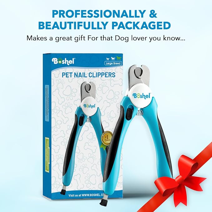 Boshel Large Dog Nail Clippers with Safety Guard & Nail File