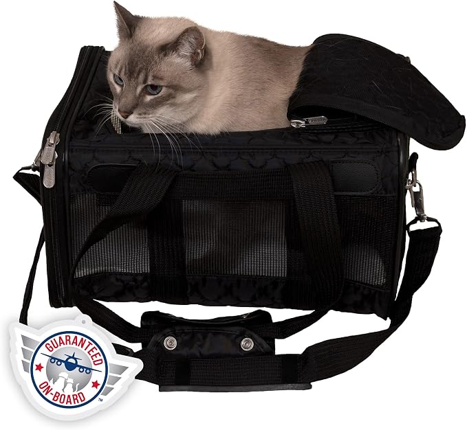 Sherpa Original Deluxe Travel Pet Carrier, Airline Approved, Black Lattice, Small