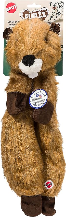 SPOT Ethical Pets 54333 Furzz Beaver Pet Squeak Toys