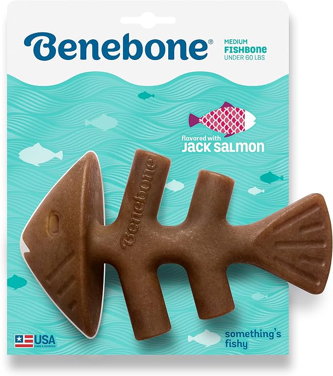 Benebone Wishbone and Fishbone Durable Dog Chew Toys for Aggressive Chewers, Made in USA