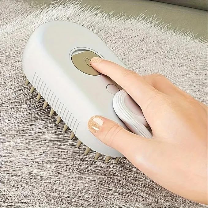1pcs One - Click Spray Pet Brush For Cats & Dogs - Foldable & Rotatable - Ideal For Hair Combing, Bathing & Hair Removal(White)