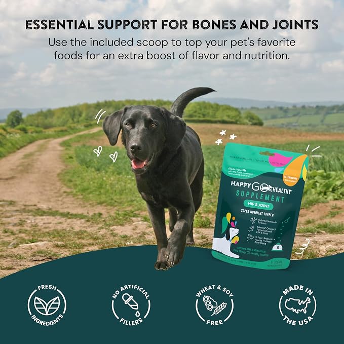 Hip & Joint Supplements for Dogs | Helps Joint Health & Mobility Support for Recovering and Senior Dogs | Natural Ingredients, Tasty Kibble Dog Food Topper | 21 Count Pack