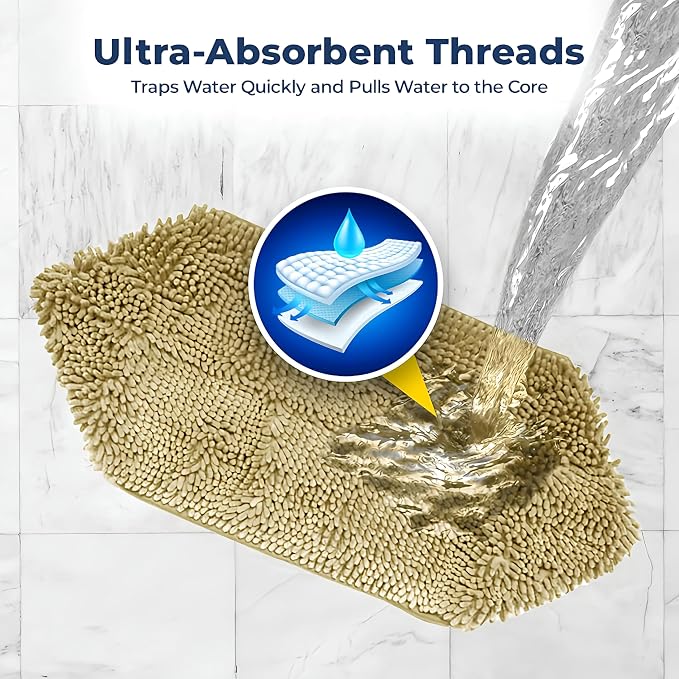 Muddy Mat Doggy Dryer, Highly Absorbent Microfiber Washable Dog Shammy Quick Drying Towel Absorber - Extra Soft Plush Wrap Chenille Bath Towels to Dry Soggy Large Pets & Small Puppy-Beige 19"x46"
