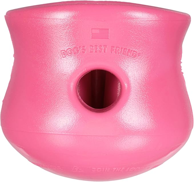 WEST PAW Zogoflex Toppl Interactive Treat Dispensing Puzzle Dog Toy for Mental Stimulation & Enrichment-Holds Kibble & Treats-Lickable, Freezable & Dishwasher Safe-Made in USA-Large-Geranium