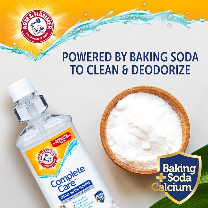 Arm & Hammer Complete Care Dental Water Additive, Easy Portion, 16 Fl Oz | Odorless, flavorless daily formula with baking soda supports tartar control for dogs