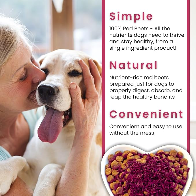 Olewo Original Red Beets for Dogs – Internal Support Dog Food Topper for Skin Sensitivity and Overall Balance, Prebiotic Fiber and Whole Food Nutrients, 2.2 lbs