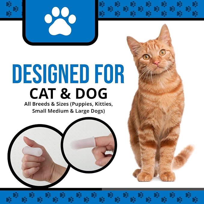 Dog Finger Toothbrush – Soft Silicone Finger Brush for Dogs & Puppies – Gentle Dental Care for Pets – Easy-to-Use Dog Toothbrush for Small, Medium & Large Breeds (Pink/White)
