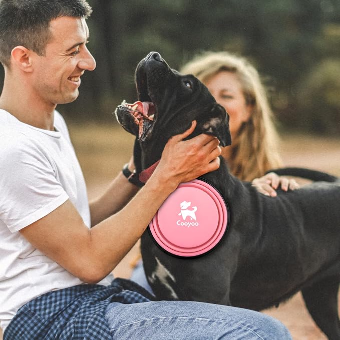 COOYOO Collapsible Dog Bowl, 2 Pack, with Carabiners