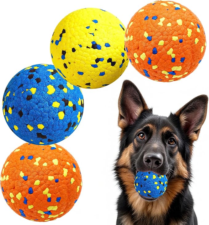 Kimee Dog Tennis Balls for Aggressive Chewers, ETPU, 2.75in, 4-Pack