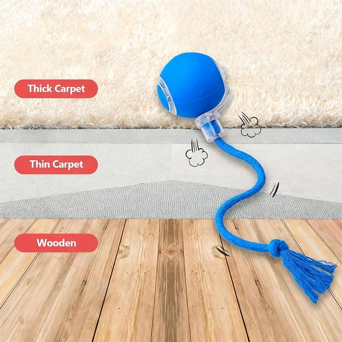 Speed 2.0 Tail Interactive Cat Toys, Rechargeable Ball for Indoor Cats | Motion-Activated Rolling Ball with Chirping Sounds, Cat Toys Interactive for Kittens and Adult Cats, Enrichment and Exercise