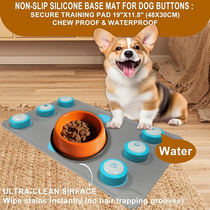 Rechargeable Dog Talking Buttons with Mat, 6 Pack