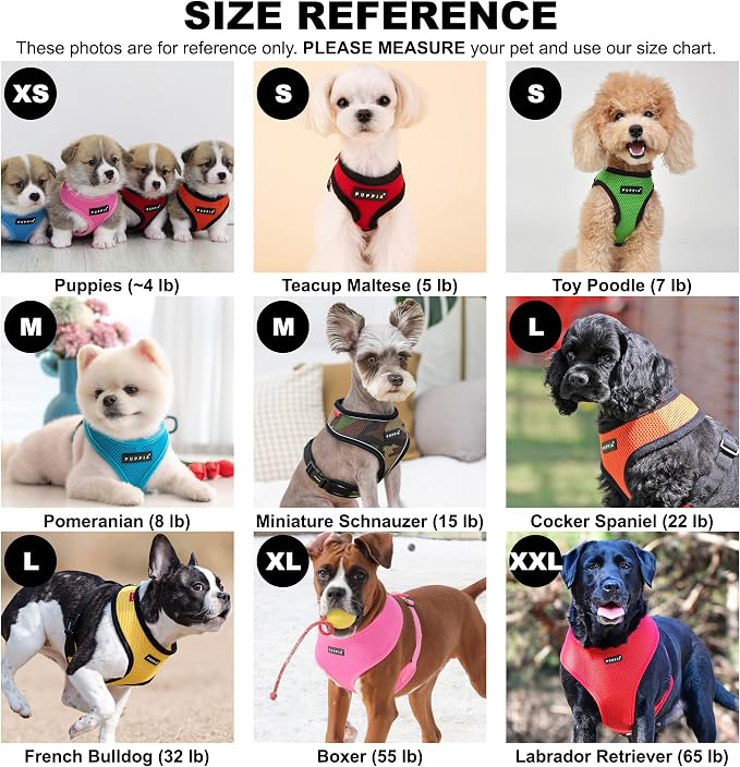 Puppia Soft Dog Harness No Choke Over-The-Head Triple Layered Breathable Mesh Adjustable Chest Belt and Quick-Release Buckle, Black, Large