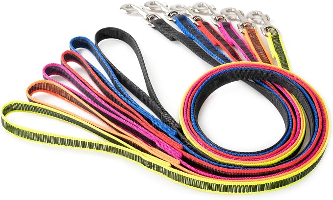 Color & Gray Super-Grip Leash with Handle, 0.79 in x 3.3 ft, Pink-Gray
