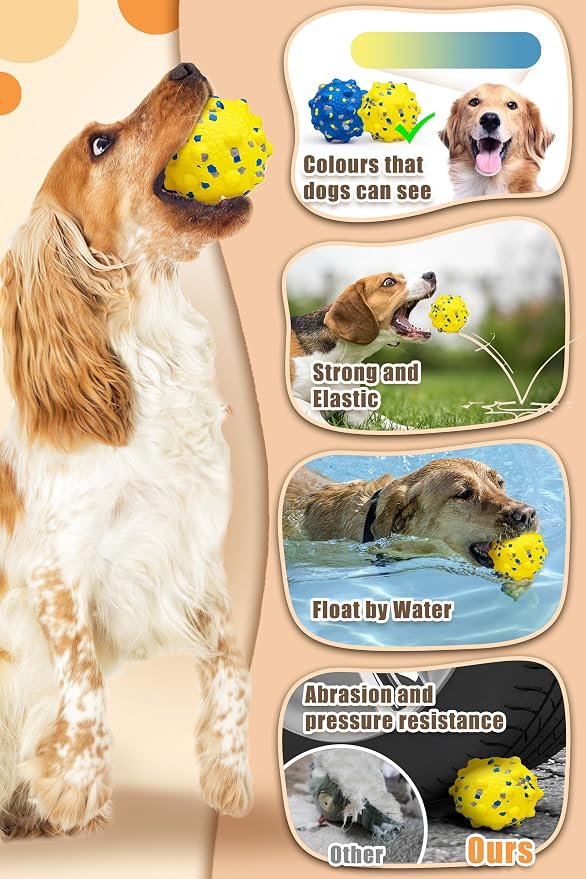 Moonorange Dog Ball, Floating, 1.96in, Yellow, Small