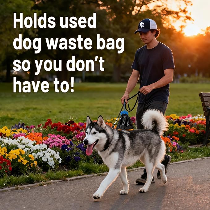 3 Pack Dog Poop Bag Holder, Hands-Free Used Waste Bag Carrier for Dog Leash, Lightweight Durable Silicone Dog Walking Accessories, Easy-to-Clean Poop Bag Clip, Pink Yellow Blue