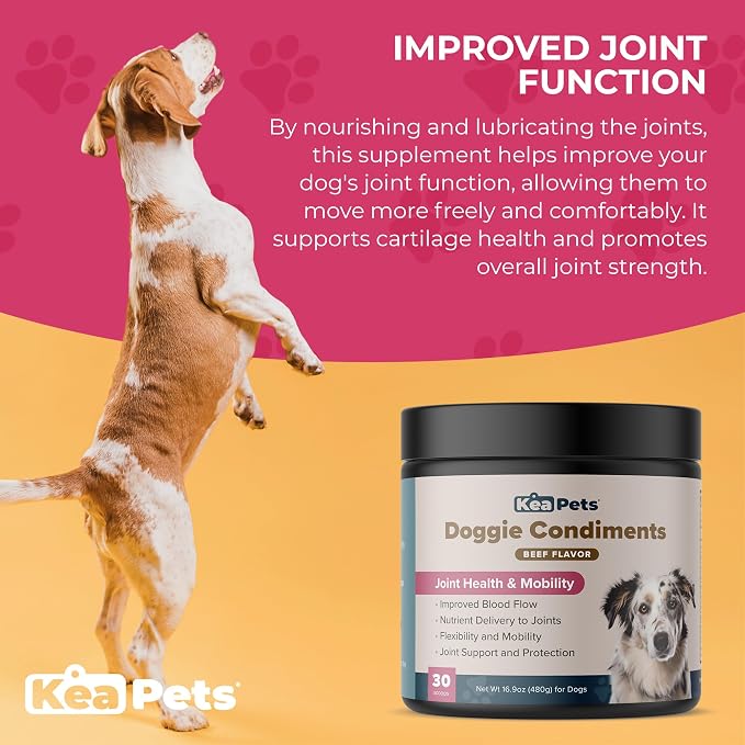 Doggie Condiments Joint & Mobility Support by Kea Pets - Natural Dog Supplement for Healthy Joints, Mobility, and Flexibility in Dogs