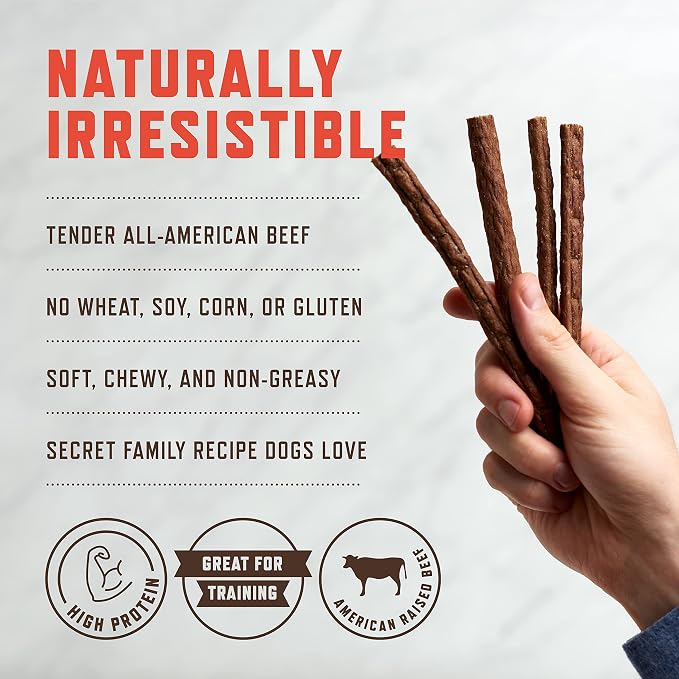 Rocco & Roxie Beef Jerky Dog Treats 1 lb | Soft Training Snacks Made in USA | High Value Beef Jerky for Dogs, Small, Large Breeds, Seniors, and Puppies | Natural Chews for Rewarding Good Behavior