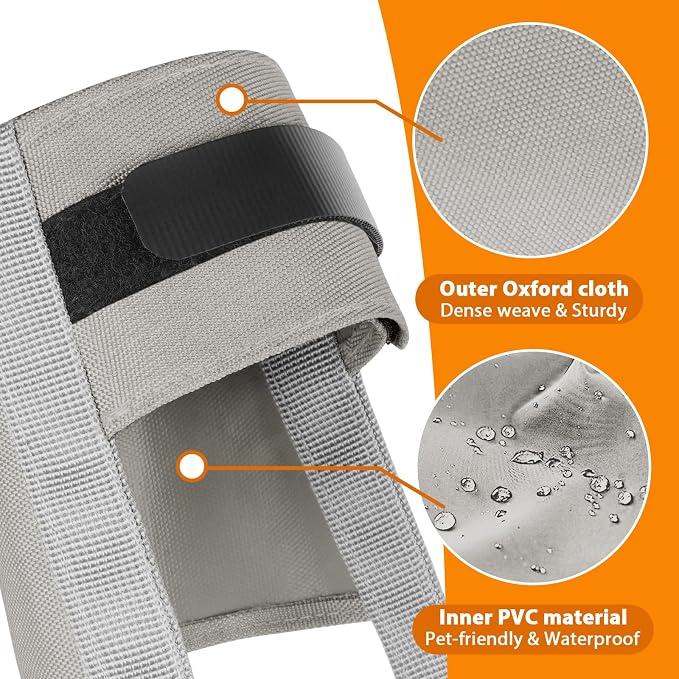 Adjustable Dog Muzzle, Fabric Medium Large Dog Muzzle Anti Biting | Soft & Sturdy, Prevents Fierce Barking Chewing, Grooming Walking Vet Visits Nail Care Use, Allows to Pant & Drink | Grey, M