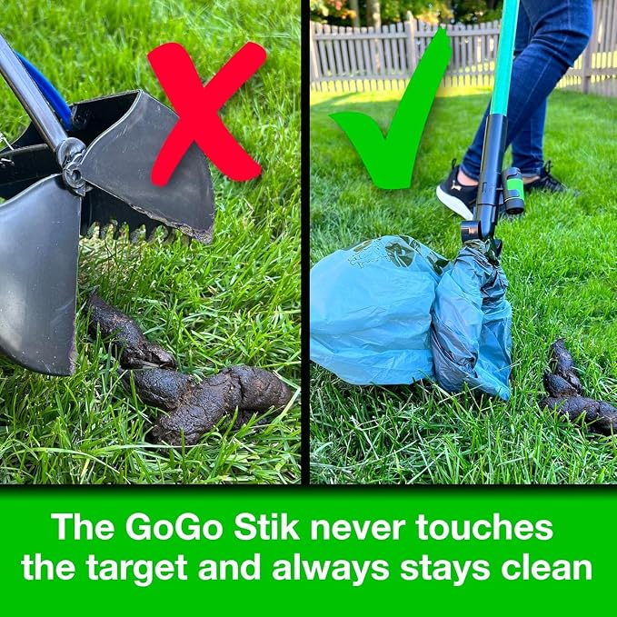 XP Pooper Scooper & Rake Set - Quick, Clean, & Convenient. 37" No Bend. 10 Free Heavy Dootie Poop Bags for Dogs. Strong & Lightweight for All Dog Poop Cleanup & Waste Removal