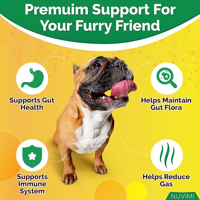 Probiotics for Dogs - Dog Probiotic & Prebiotic Tablets - Digestive Support Supplement for Gut Health, Tummy Relief, Itching, Diarrhea, Allergies, Bad Breath - 120 Chicken Flavor