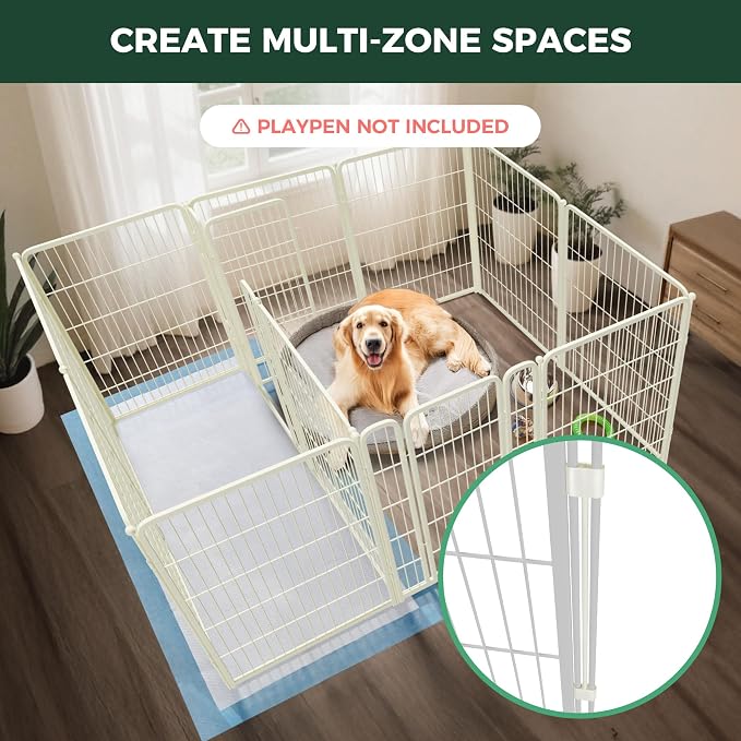 FXW Playpen Connectors, 2-Pack (Playpen Not Included), Accessories Only fit FXW Homeplus/Rollick/Instant 40inch Height Dog Pen, White│Patent Pending