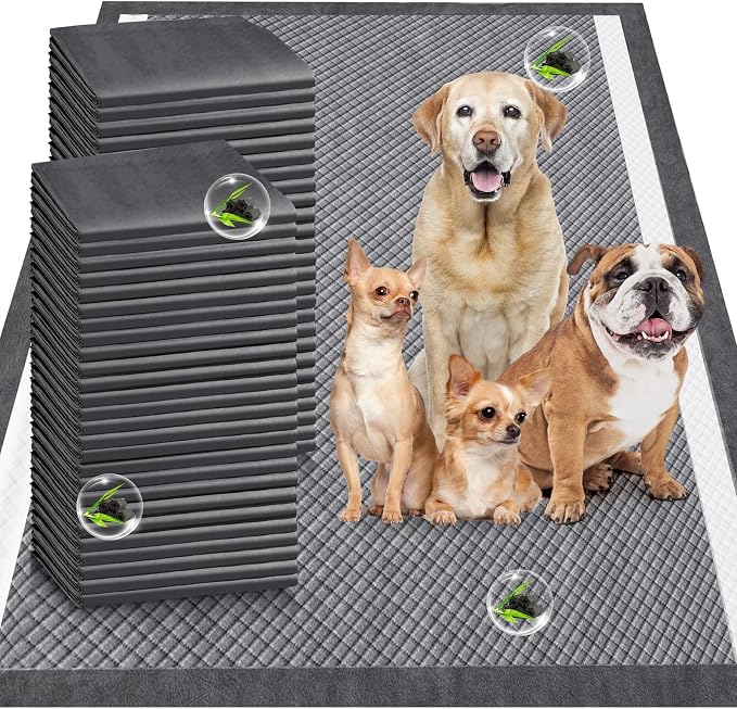 Gimars Upgrade Odor Control 4XL 36x36 Extra Large Thicken 9 Layers Extra Absorbent Charcoal Pee Pads for Dogs - Leak Proof Dog Training Pads Quick Dry - 30 Counts