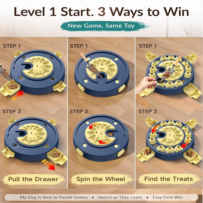 KADTC Large 3 Levels, Dog Puzzle Toy, Mental Stimulation for Smart Dogs | Four Ways Grow from Beginner to Advanced, Beat Boredom, Sharpen Focus,Channel Excess Energy and Stay Fresh Beyond One Solve.