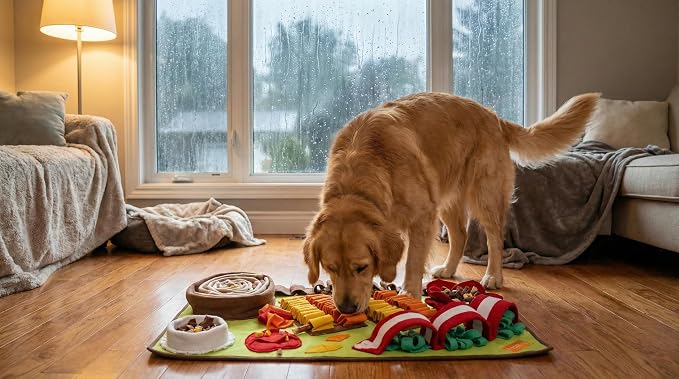 Snuffle Mat for Dogs - XL 32x20 Foraging & Slow Feeder Puzzle | Sniff mat for dogs & Interactive puzzle toy for mental stimulation. Washable dog enrichment toy for large breeds.