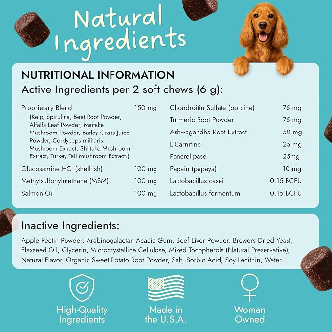 Pet Vet Multi Soft Chews for Dogs Beef Liver 60ct – 6-in-1 Support