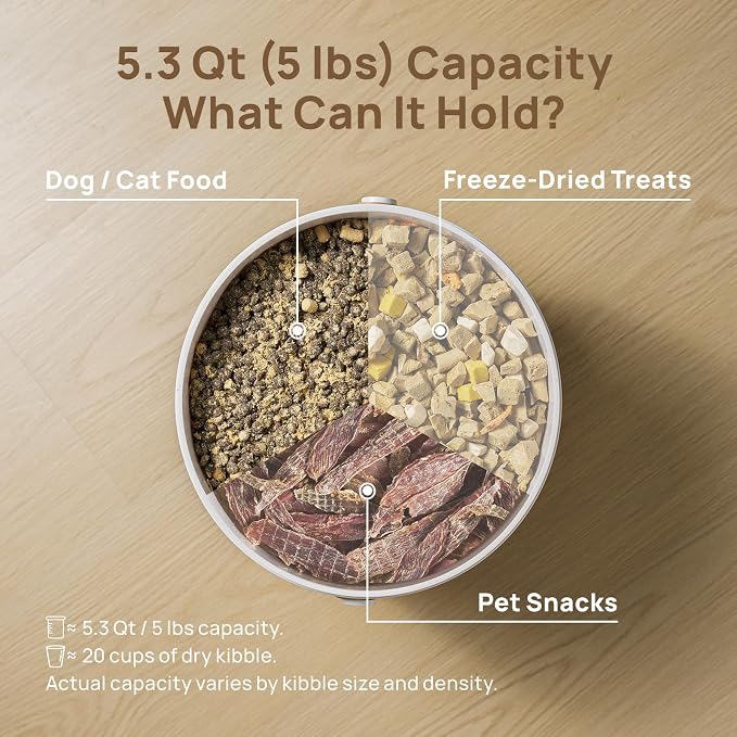 smartoo Vacuum Cat Dog Food Storage Container 5 lb, 5 lb, White