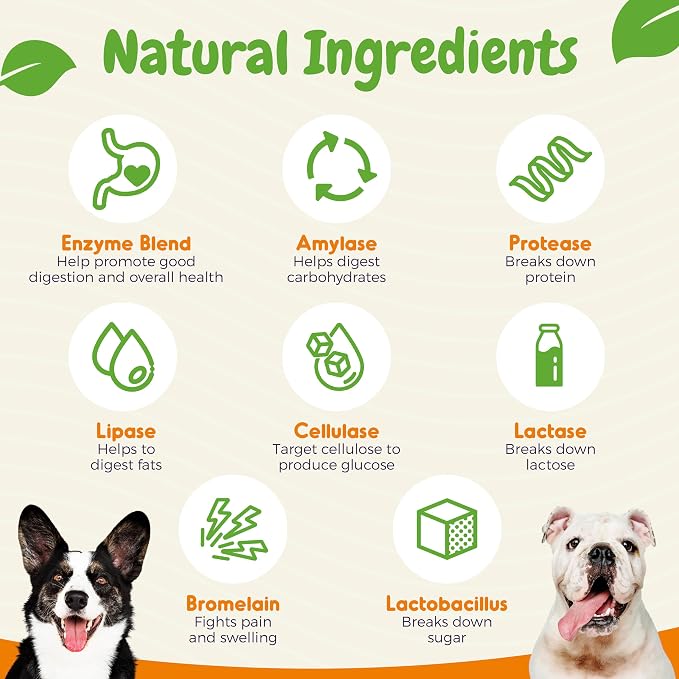 Probiotics for Dogs, Digestive Enzymes & Prebiotic Formula for Gut Health, Dog Probiotics for Diarrhea, Bowel & Immune Support, Chicken Flavor, 120 Soft Chews