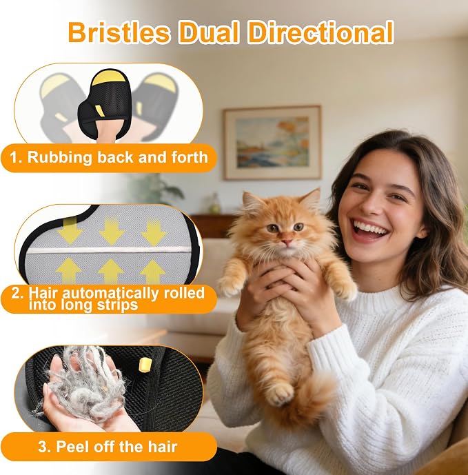 Pet Hair Removal Glove, Yellow