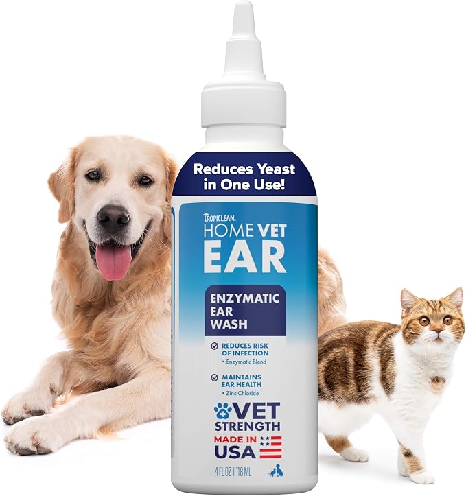 TropiClean HomeVet Enzymatic Dog Ear Cleaner, 2 oz