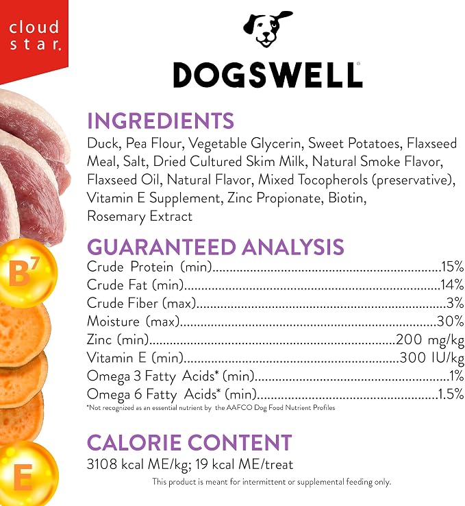 DOGSWELL Skin & Coat Duck Recipe Meatballs Dog Treats - 14 oz.