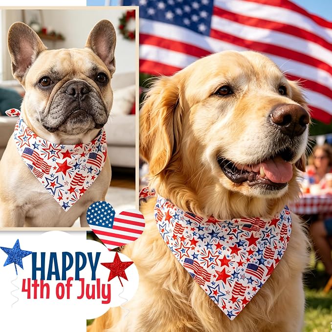 American Flag Dog Bandana, Large, Medium