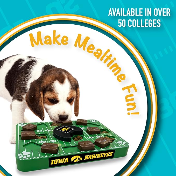 Pets First NCAA Iowa Hawkeyes Puzzle Toy, Puzzle Treat Dog Toy, Interactive Dog Treat Toy, Dog Puzzle Fedding Slow Toy