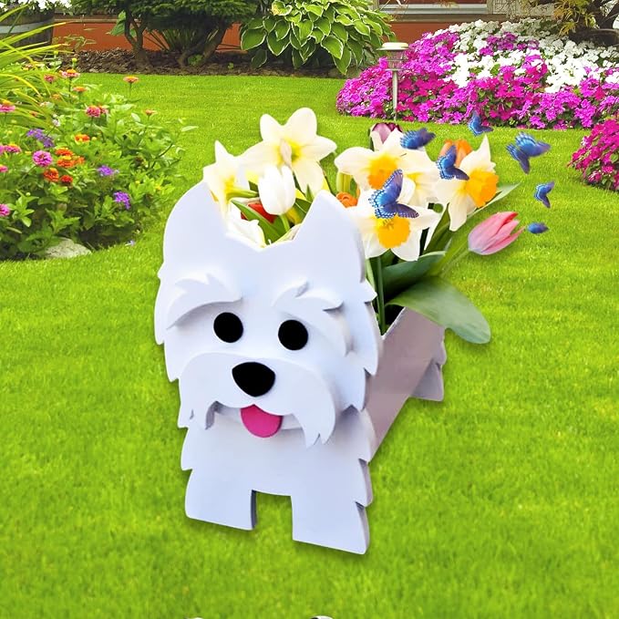 West Highland Dog Planter Pots, Animal Shaped Flower Pot