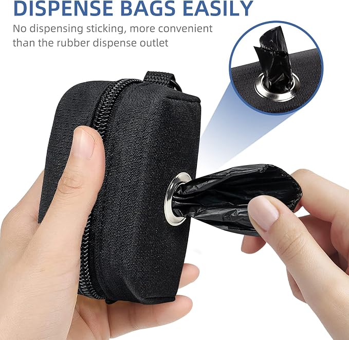 1 Pack Poop Bag Holder for Dogs & Cats Waste Bag Dispenser Pouch with 1 Roll of Free Poop Bags - Dog Leash Accessory & Bicycle (Pink)