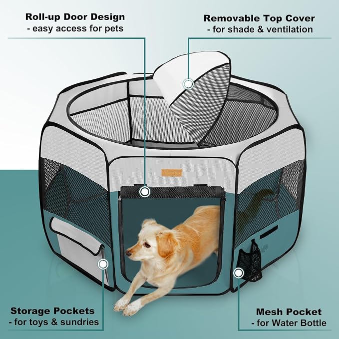 Portable Foldable Dog Playpen - Pet Tent, XL (No Carry Bag)