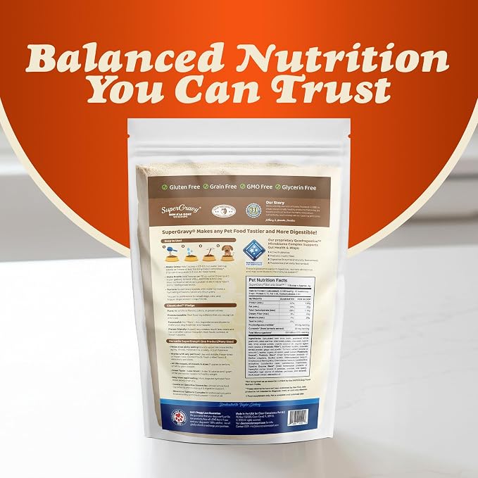 CLEAR CONSCIENCE PET® Bon A'la Goat SuperGravy® Dog Food Topper Hydration Broth Mix Greek Yogurt Cheese Blend Kibble Seasoning Probiotics Prebiotics Enzymes Taurine 18 oz. 120 Scoop, All Life Stage