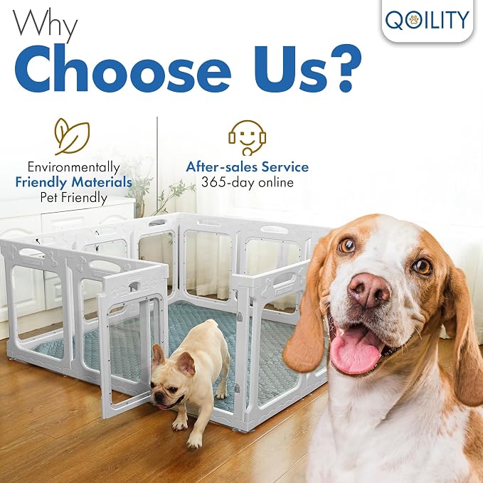 Acrylic Dog Playpen Indoor, Height 30", 20 Panels, Modular 2 Room & Toilet Area, Ideal for Small & Toy Dogs, Black