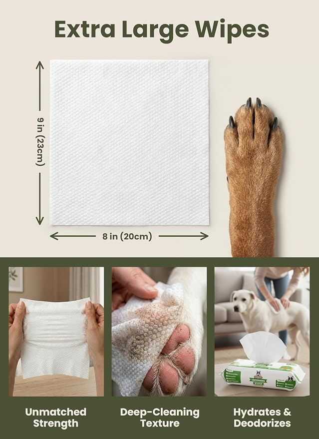 Pogi's Dog Grooming Wipes, Fragrance Free, 100 Count