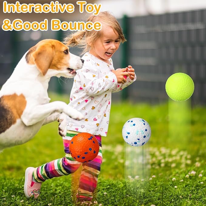 Jenaai Dog Tennis Balls, Indestructible Floating, 2.9in, 12-Pack, Bright Color